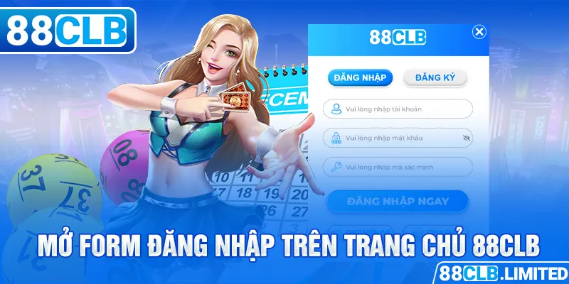 Mở form đăng nhập trên trang chủ 88CLB